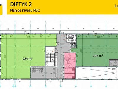 BUREAU A LOUER - DECINES CHARPIEU - 2293 m2 divisibles  partir de 306 m2 - 165 € HC/m<sup>2</sup>/an