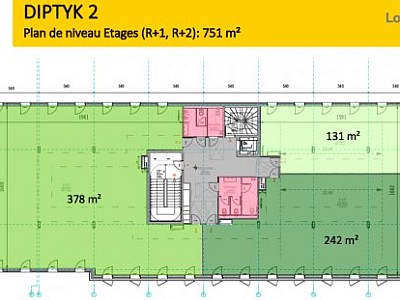 BUREAU A LOUER - DECINES CHARPIEU - 2293 m2 divisibles  partir de 306 m2 - 165 € HC/m<sup>2</sup>/an