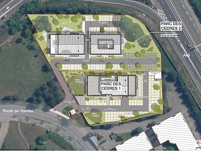 BUREAU A LOUER - ST GENIS LAVAL - 2792 m2 divisibles  partir de 1396 m2 - 150 € HC/m<sup>2</sup>/an