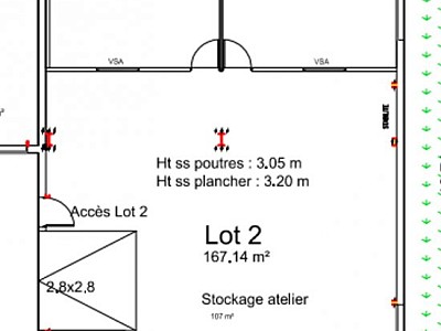 LOCAL COMMERCIAL A LOUER - CHAZAY D AZERGUES - 227 m2 - 105 € HC/m<sup>2</sup>/an
