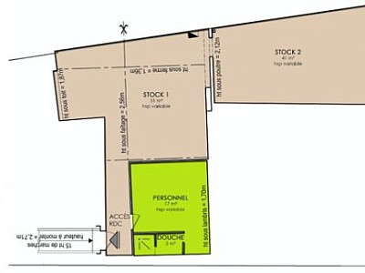 LOCAL COMMERCIAL A LOUER - VALENCE - 665 m2 - 90 € HC/m<sup>2</sup>/an