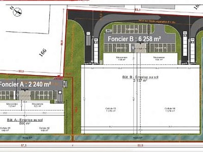 LOCAL D ACTIVITE A LOUER - COLOMBIER SAUGNIEU - 1126 m2 divisibles  partir de 563 m2 - 96 € HC/m<sup>2</sup>/an